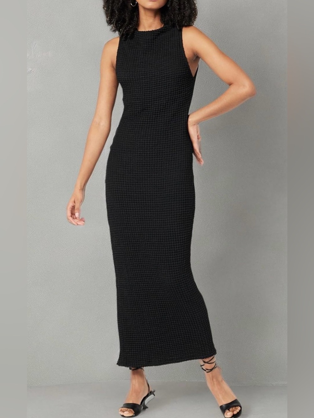 NWOT The Drop Womens Lena High Neck Textured Midi Dress - Size US XS - Picture 4 of 10